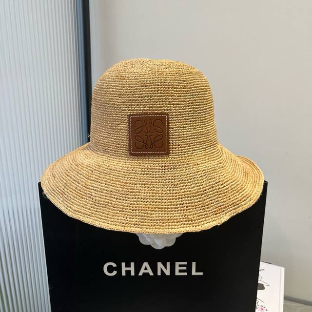 loewe Loewe's New Raffia Straw Hat Pure Hand-Crocheted Straw Hat Foldable Tra