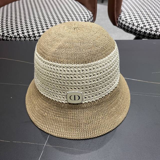 dior New Design Bucket Hat With Long Front And Short Back Stripes Simple Basi