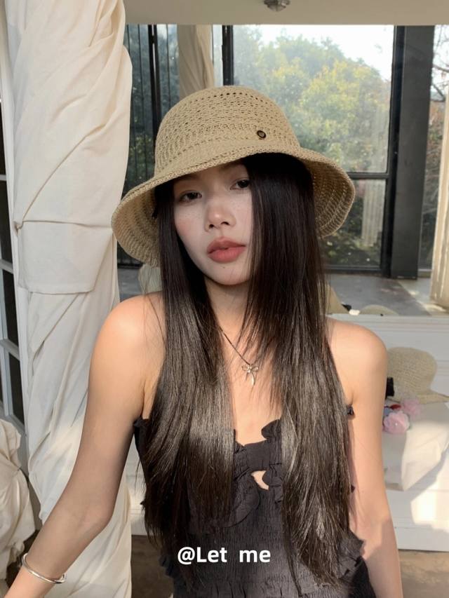 Celine Japanese Solid Color Knitted Hollow Fisherman Hat Female Spring And Summe