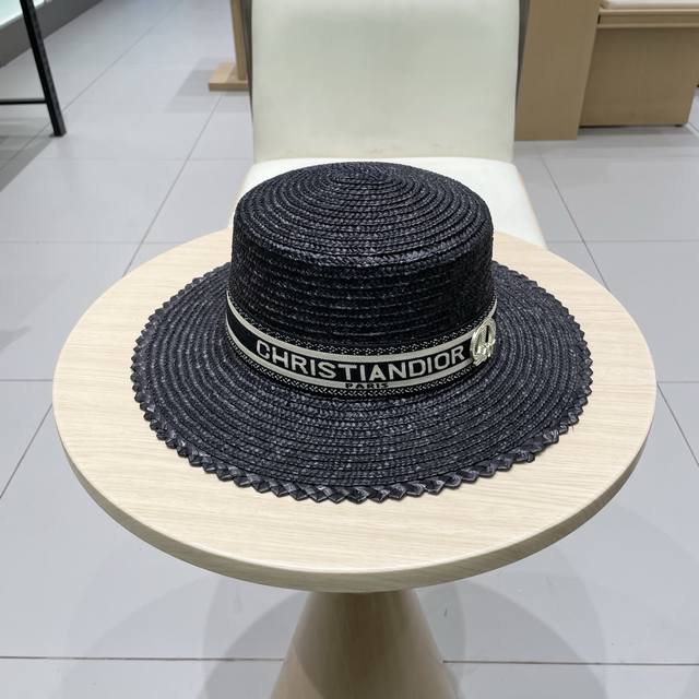 Dior French Straw Hat Natural Straw Pineapple Mosquito Hat Sun Protection Summer