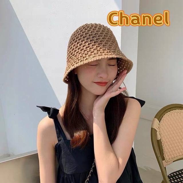 chanel Summer Hollow Fisherman Hat Female Breathable Hat Thin Anti-Ultraviole