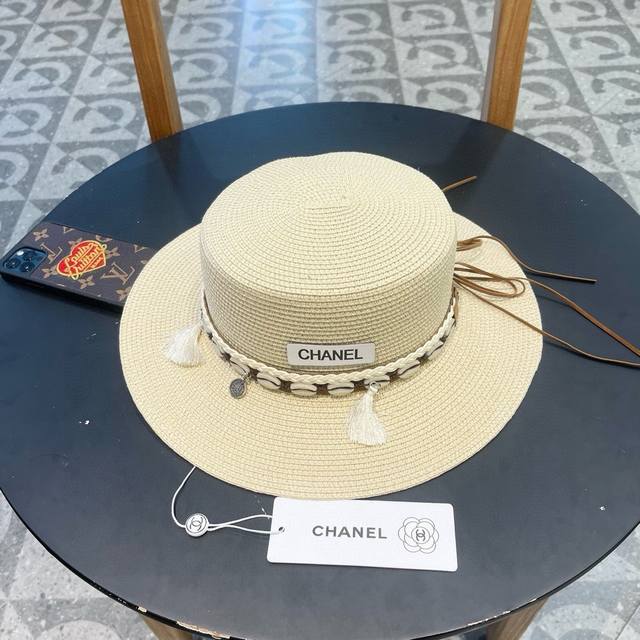 chanel Chanel's New Straw Sun Hat With Flat Top And Beach Style Is Simple And