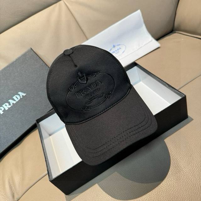 With Packaging Bag Prada Prada New Original Baseball Cap Gold Embroidery 1:1 Mol
