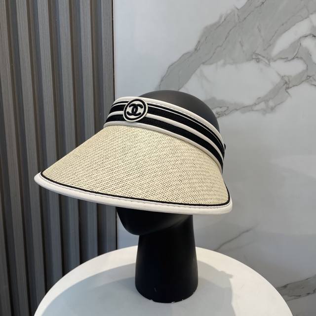 With Dust Bag Cha Chanel 2025 New Exclusive Model Chanel Sun Hat Hollow Top Hat