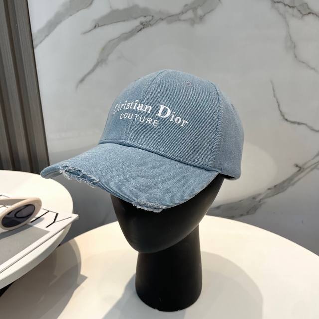 dior Dior New Embroidered Denim Baseball Cap Pure Cotton Lining Light And Bre