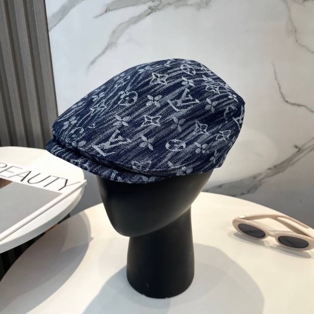 lv Louis Vuitton New Forward Cap Lv Denim Jacquard Light Breathable Quality E