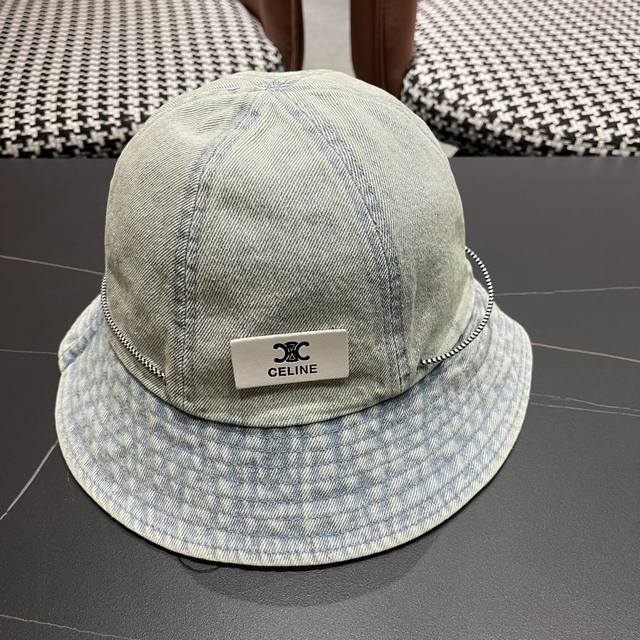 Celine Dome Denim Fisherman Hat For Women Spring And Summer Japanese Style Large