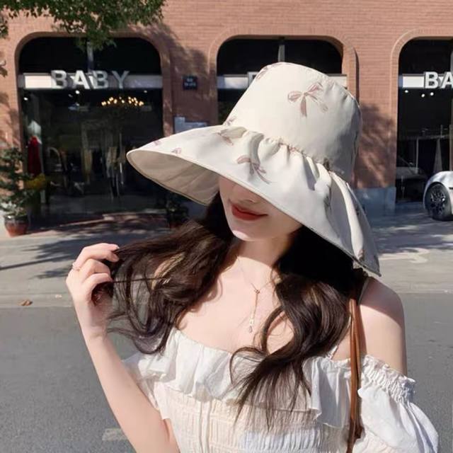 dior Dior Korean Hat Outdoor Black Plastic Sun Hat Female Summer Anti-Ultravi