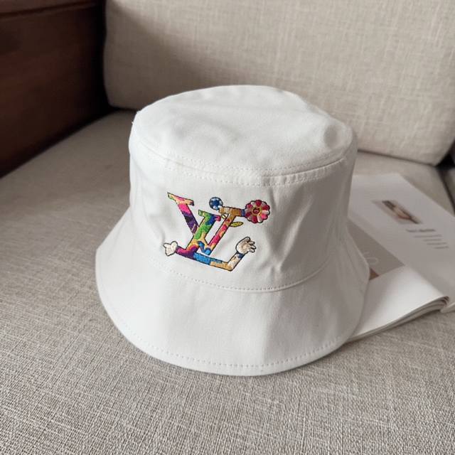 lv Louis Vuitton Original Embroidered Fisherman Hat, Light And Breathable, Pe