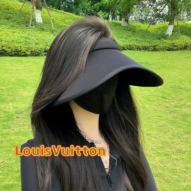 lv Louis Vuitton Does Not Block The View Peach Heart Ice Silk Sun Hat Female
