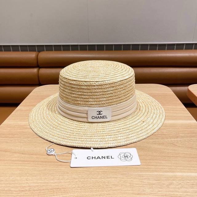 Chanel Flat Hat Chanel Flat Hat Straw Material