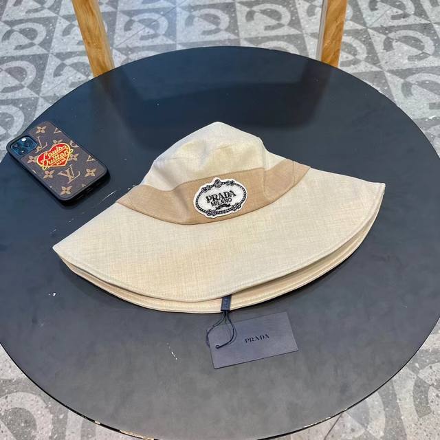 prada Prada New Style Fisherman Hat High-Grade Sun Protection Sun Hat Female