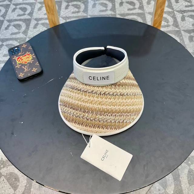 Celine Celine Black Vinyl Uv Sun Hat Female Summer Anti-Ultraviolet Straw Sun Ha