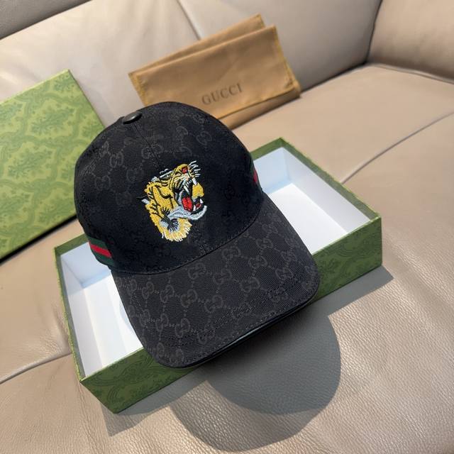With Box Bag Gucci New Original Baseball Cap Tiger Head Embroidery 1:1 Mold Cust