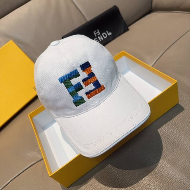 With Box And Cloth Bag Fendi New Original Baseball Cap With Double F Large Embro