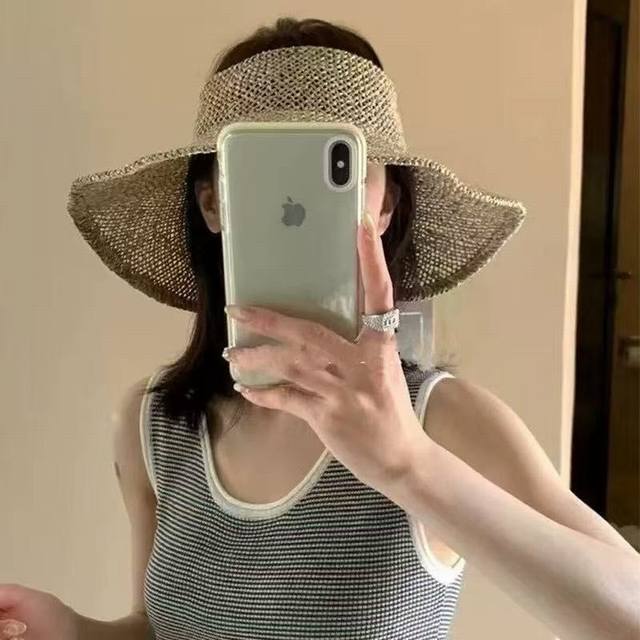 Running Volume Bur New Salt Grass Hollow Cap Natural Salt Grass Hand-Woven Intan