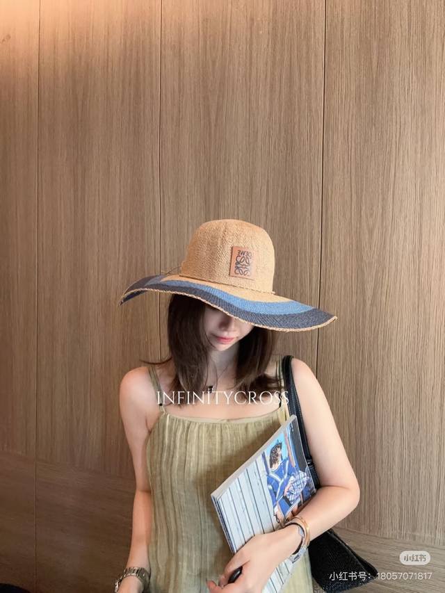 Running Volume Loewe Spring And Summer New Large Brim Sun Hat Rainbow Edge Summe