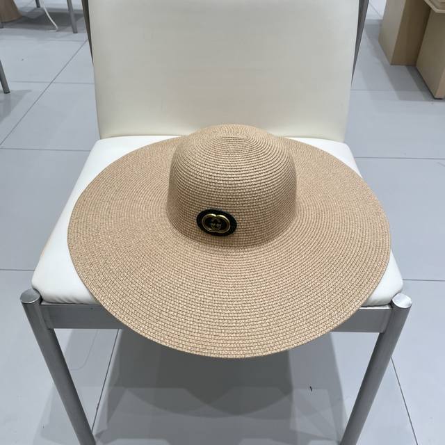 gucci Gucci Custom Straw Hat Women's Summer Travel Beach Hat With Large Brim