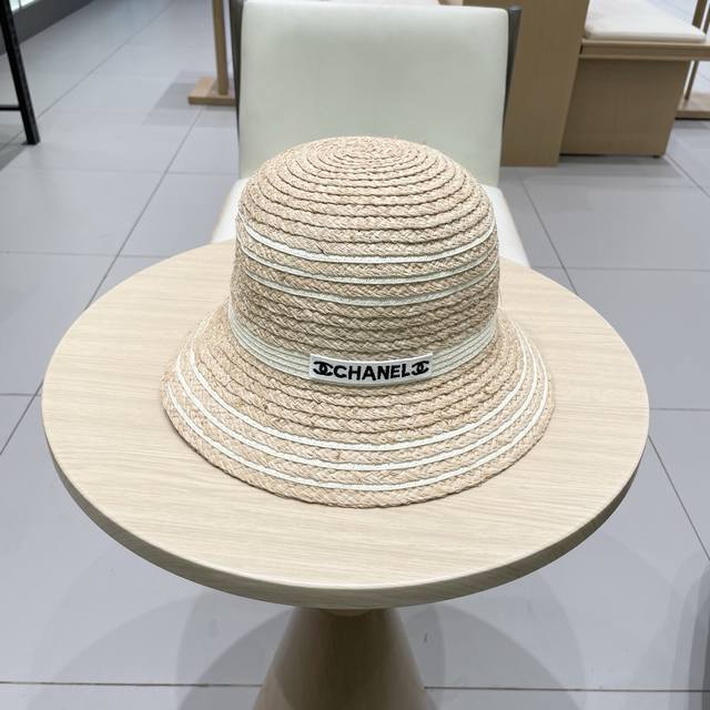 chanel Colorful Straw Fisherman Hat Female Summer Japanese Style Face Small V