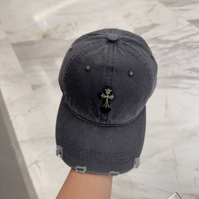 Chrome Hearts Early Spring Denim Washed Baseball Cap + Gothic Metal Top Stream S