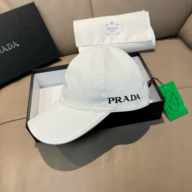 With Box Bag Prada Prada New Original Baseball Cap Embroidered Logo Counter 1:1