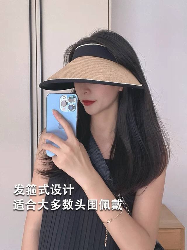 moncler Moncler Fashionable All-Match Hollow Top Straw Hat Summer Anti-Ultrav