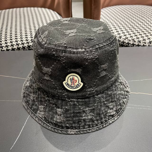Moncler Moncler Retro Washed Denim Fisherman Hat For Women Spring And Summer All