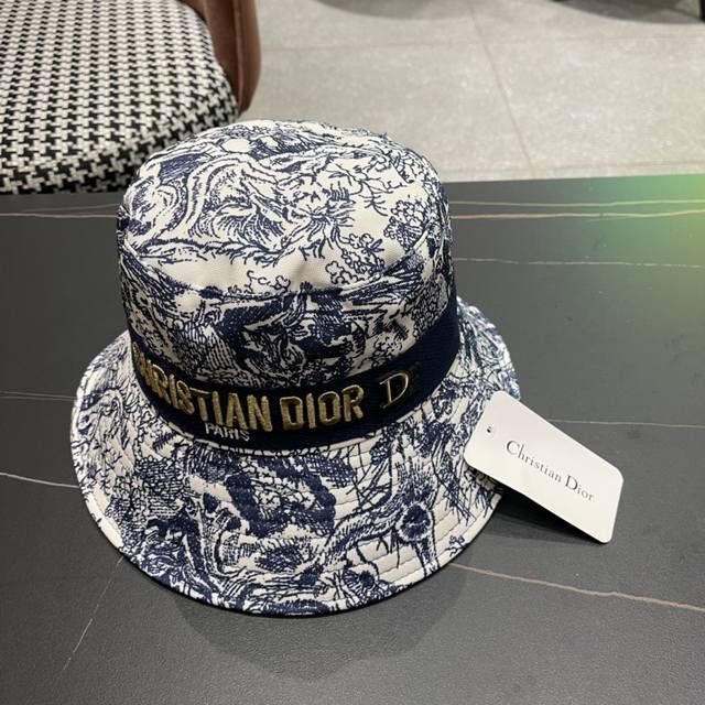 Dior Dior Official Website Latest Full Print Dior Logo Bucket Hat With Super Hig