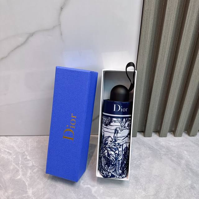 Dior 2025 New Style Old Flower 50% Off Hand-Opening Umbrella The Black Coating I