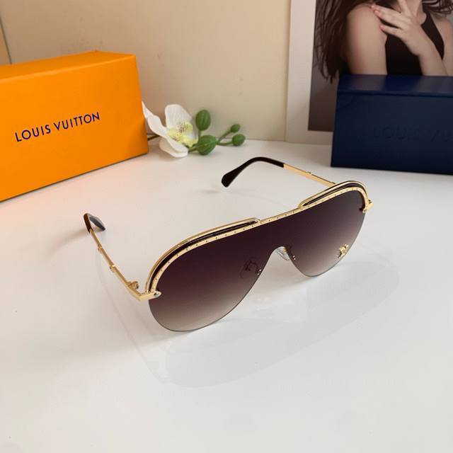 lv Louis Vuitton New Sunshade Sunglasses Internet Celebrity Same Style One-Pi