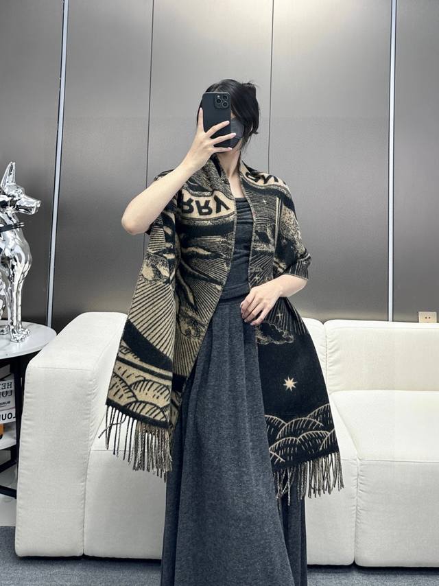 burberry Celestial Unicorn Scarf Plaid And Celestial Print Pure Cashmere Jacq