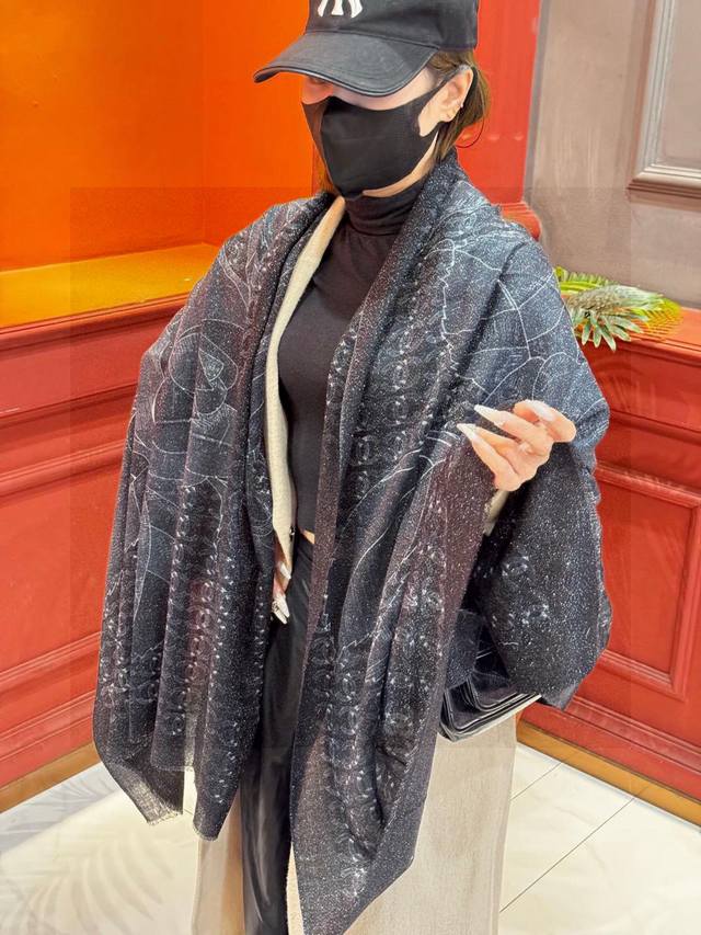 New Shiny Scarf, New Style For Customers, Silver Cashmere Fabric Long Scarf, Bea