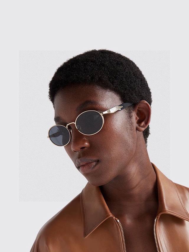 prada Prada Small Frame Round Sunglasses Fashion Metal Large Frame Sunglasses
