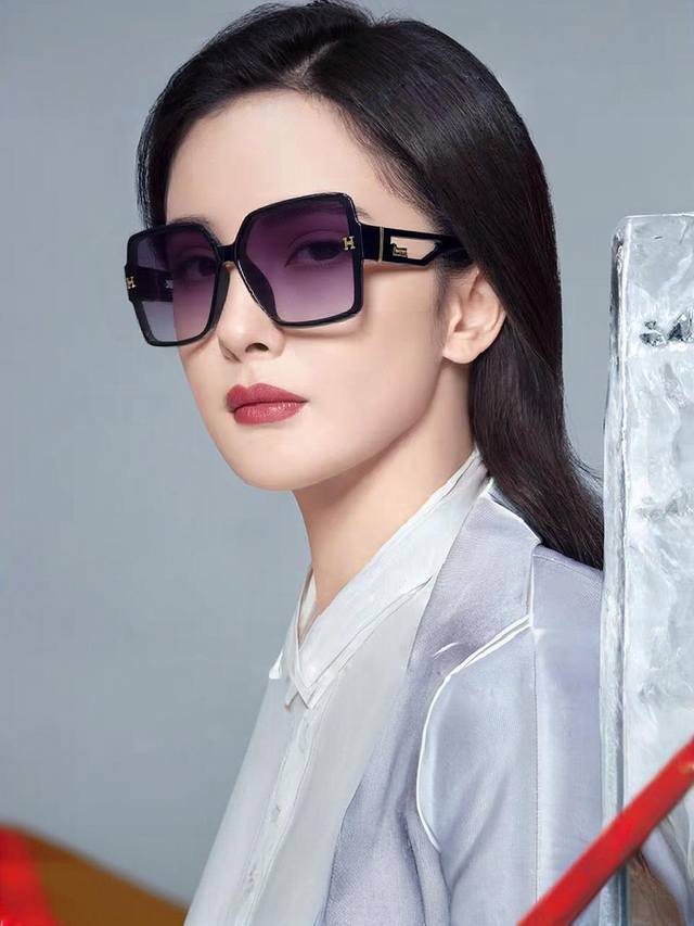 hermes Hermes 2025 Retro Elegant H Street Shot Polygonal Sunglasses Niche Sta