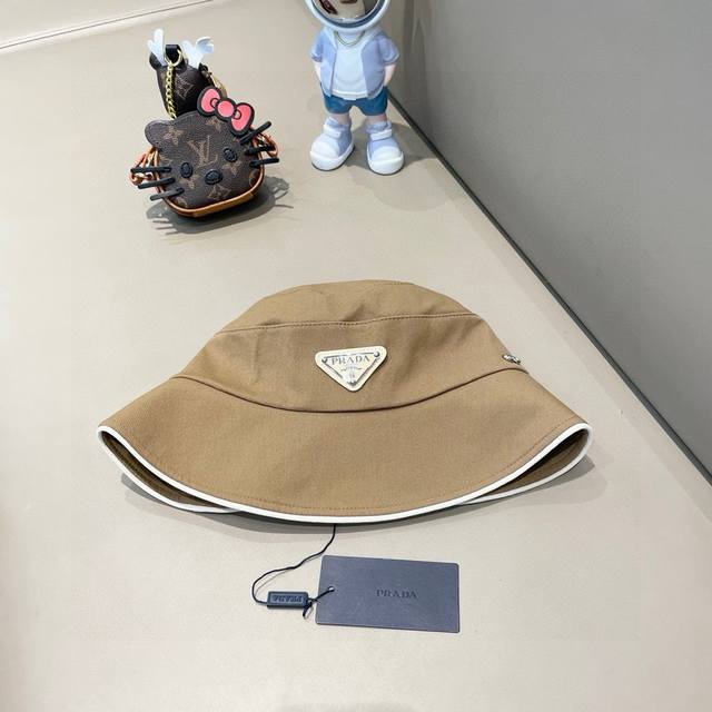 prada Prada Bow Split Design Fisherman Hat Autumn And Winter Fisherman Hat He