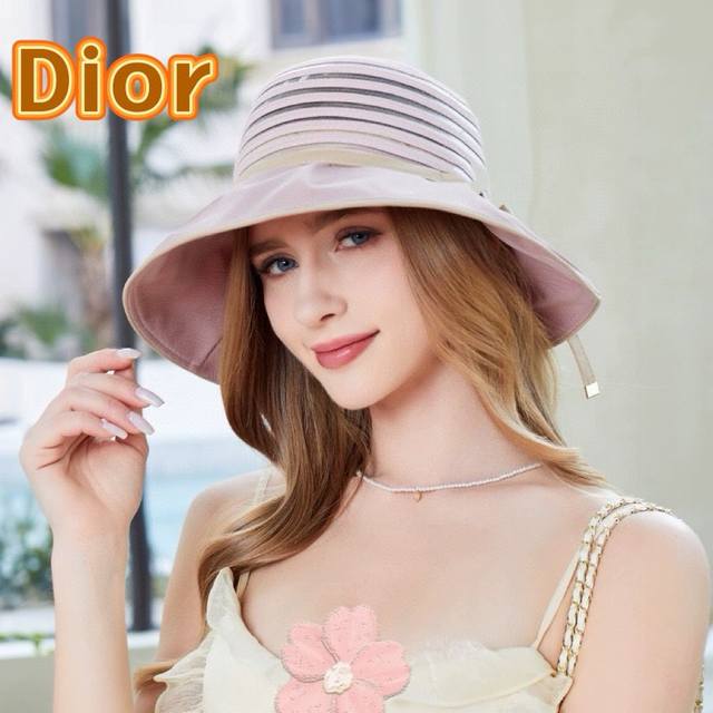 dior Cross-Border Hot Hat Female European And American Fashion Striped Fisher