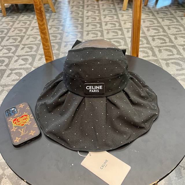 Celine Hollow Top Fisherman Hat Female Spring And Summer Fashion Thin With Diamo