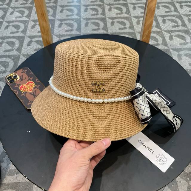 chanel Chanel New Straw Hat With Silk Ribbon, A Must-Have For Fairies To Trav