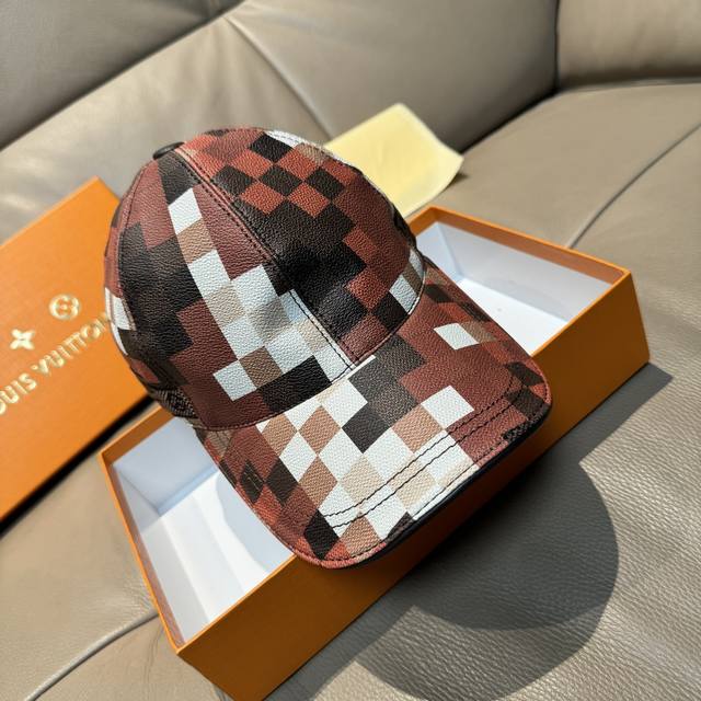 With Packaging Bag Lv Louis Vuitton New Original Baseball Cap Colorful Checkerbo