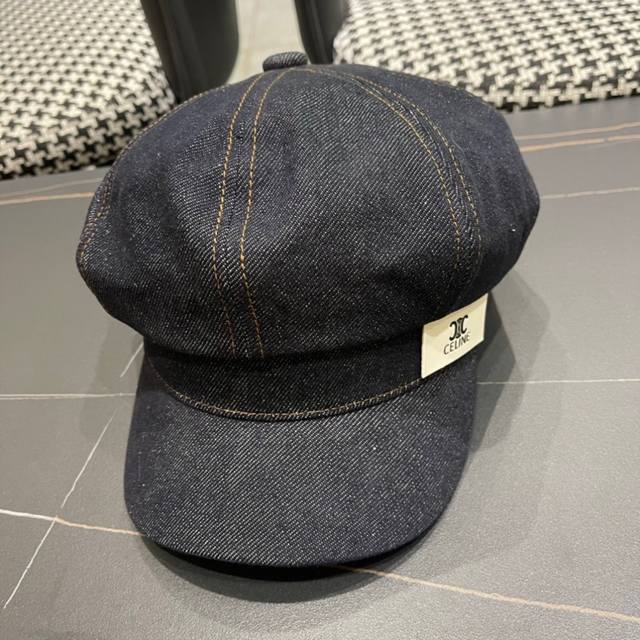 celine Celine's New Military Beret Is A Duck Tongue Denim Beret. The Imported
