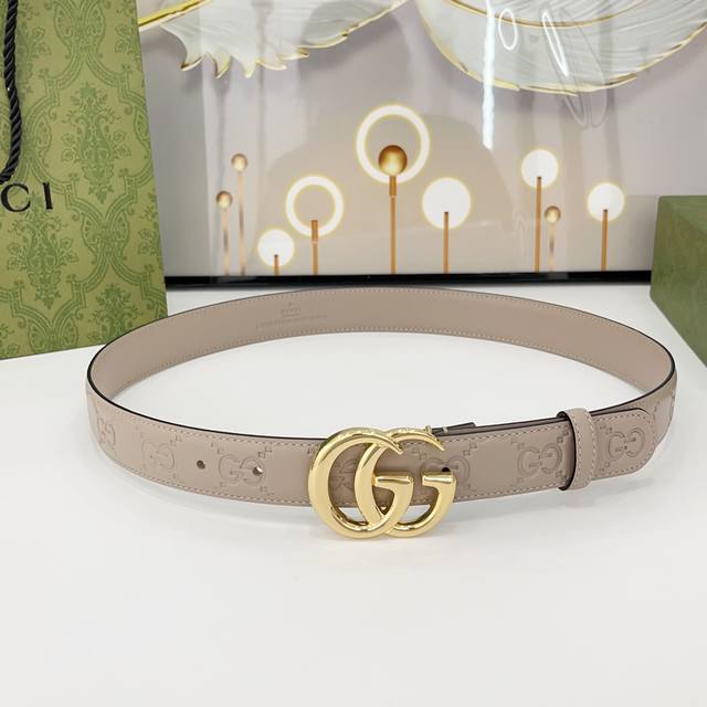 Gucci 3.0Cm Double-Sided First Layer Calfskin Original Leather Custom-Made Class