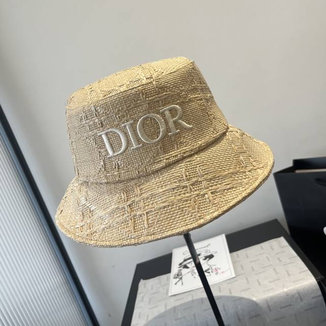 dior Dior Straw Bucket Hat