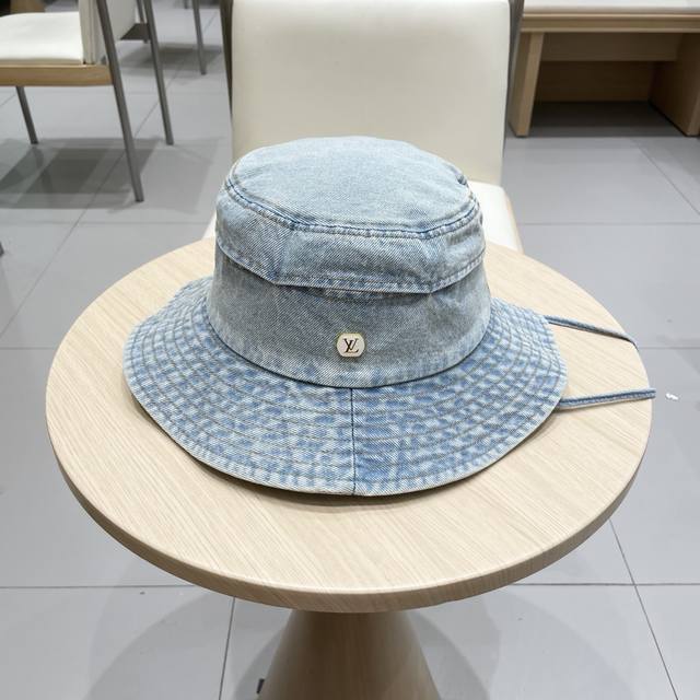 New Louis Vuitton Louisvuitton Japanese Retro Washed Denim Fisherman Hat For Wom