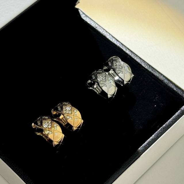 a3276 Cnc Version Coco Series Classic Diamond Half Diamond Earrings High-End