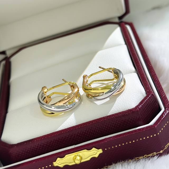 a1585 Kajia Classic Cross Three-Color Smooth Earrings, The Most Classic And P