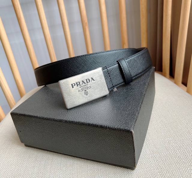 prada The Latest From Prada This Belt Is Made Of Saffiano Leather With Elegan