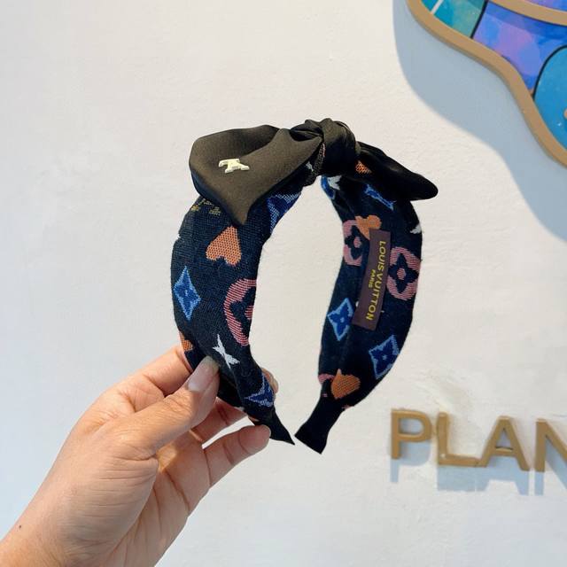 With Packaging Lv Louis Vuitton Hot New Bow Wide Version Headband Fashion Headba