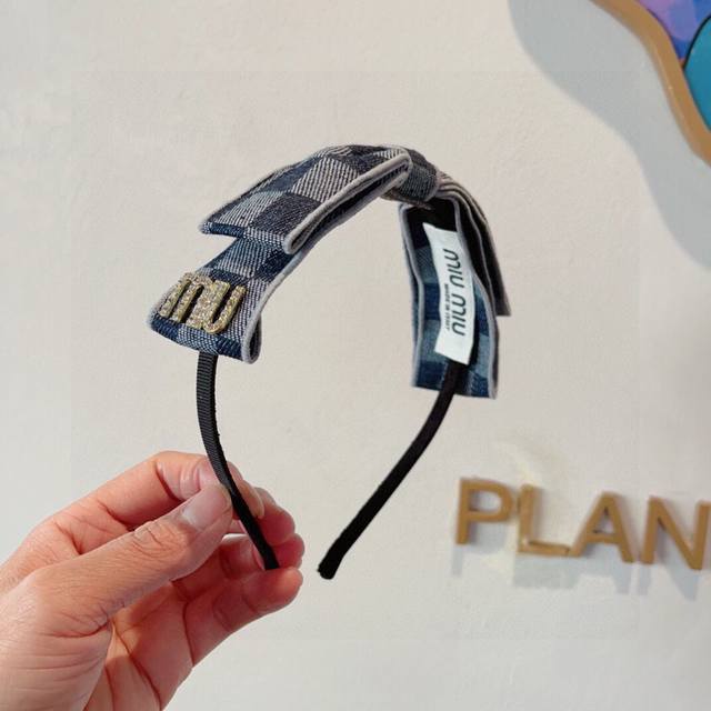 With Packaging Miumiu Miu Miu's Latest Custom Denim Headband With All Details In