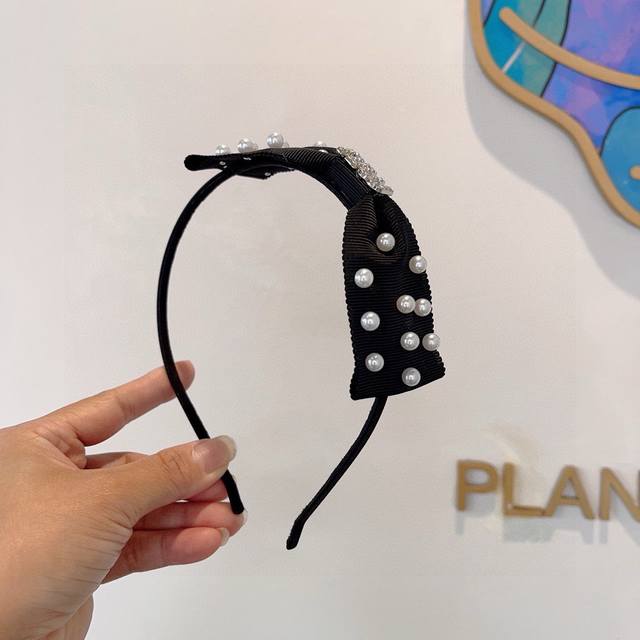 With Packaging Miumiu Miu Miu New Handmade Narrow Version Pearl Headband Origina