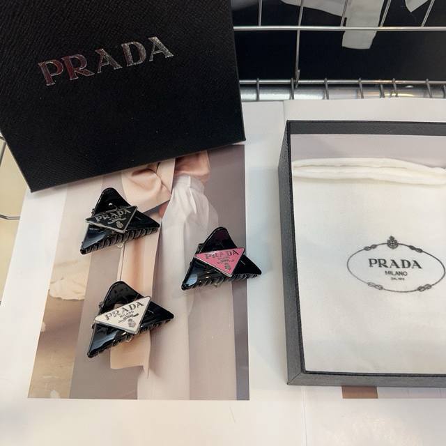 With Packaging Box Single Prada Prada New Triangle Small Grab Clip Side Clip Ele